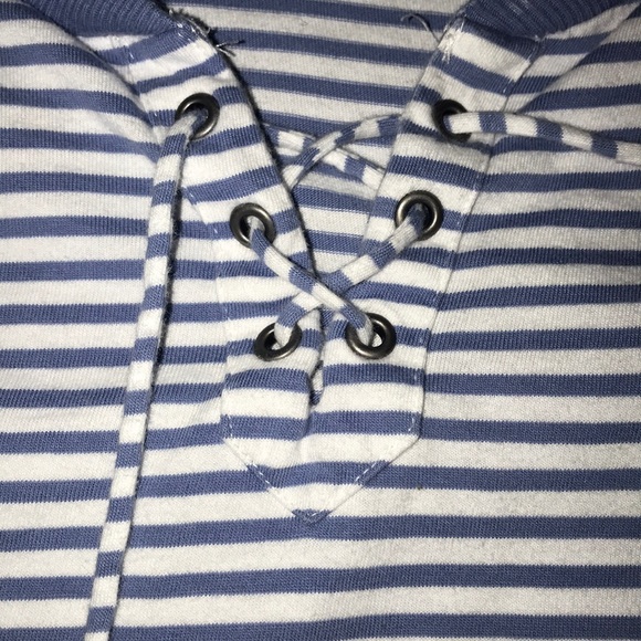 Blue and white strip long sleeve size large - Picture 2 of 3